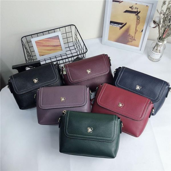 

leather 2020 women's bag shoulder slung simple casual joker korean chain