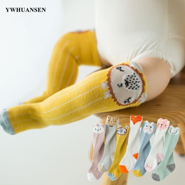 

ywhuansen 0 to 2 yrs animal baby knee high socks spring autumn winter newborn leg warmer for girls boys infants cotton long sock y201009, Pink;yellow