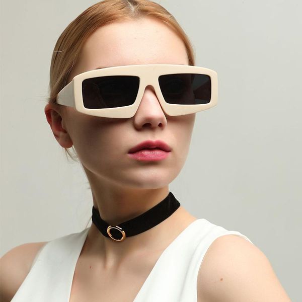 

sunglasses 2021 trending products desiner square oversize black shades women femenino punk clout luxury cool quay gradient, White;black