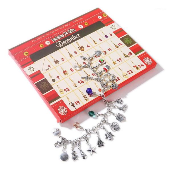 

behogar merry christmas advent charm calendar with 22pcs charms for diy bracelet necklace jewelry making kids women gift present1