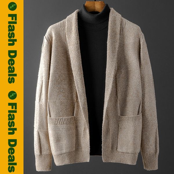 

male cardigan sweater jacket men sweaters coat women sweatercoat autumn winter fashion plaid female knitwear man with pockets, White;black