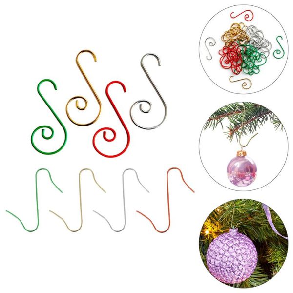 

1 set 100pcs christmas tree hanging hooks ornament hangers (assorted color)