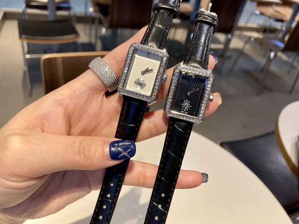 

watch boys fashion xiaoxiang c quartz boy women's watch diamond square fashion simple watch, Slivery;brown