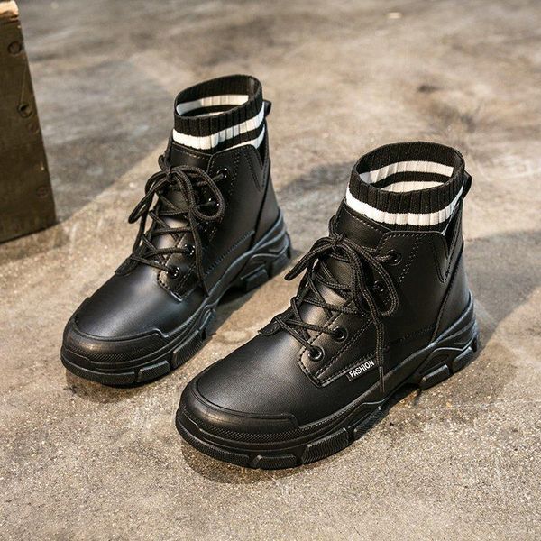 

2020 autumn short round toe boots casual boots fashion martin, Black