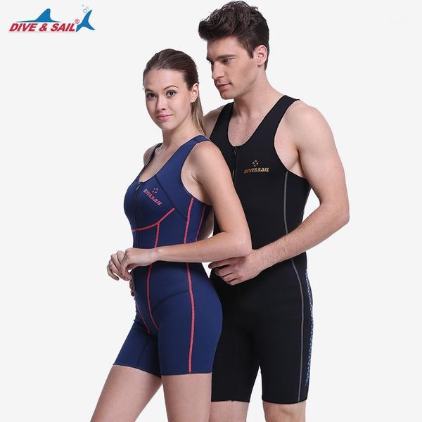 

cover-ups suit short paragraph 1.5 mmscr titanium conjoined diving sleeveless zipper the swimsuit swimming trunks1
