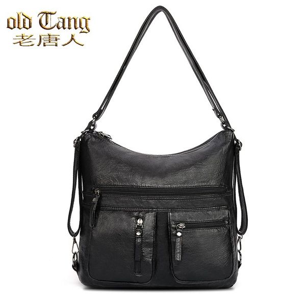 

shoulder bags old tang luxury solid color leather designer large capacity simple crossbody bag for women 2021 sac epaule