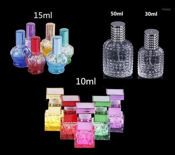 

15ml/30ml/50ml personality transparent glass sprayer pump empty perfume bottle portable travel parfum atomizer case1