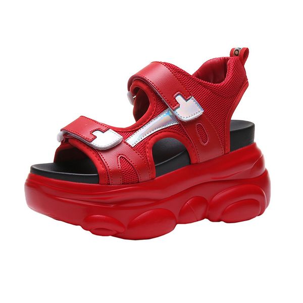 

2021 new open-fingered women's sports chunky-nine inches hollow out sandals in the open air girl beach shoes 5pd4, Black