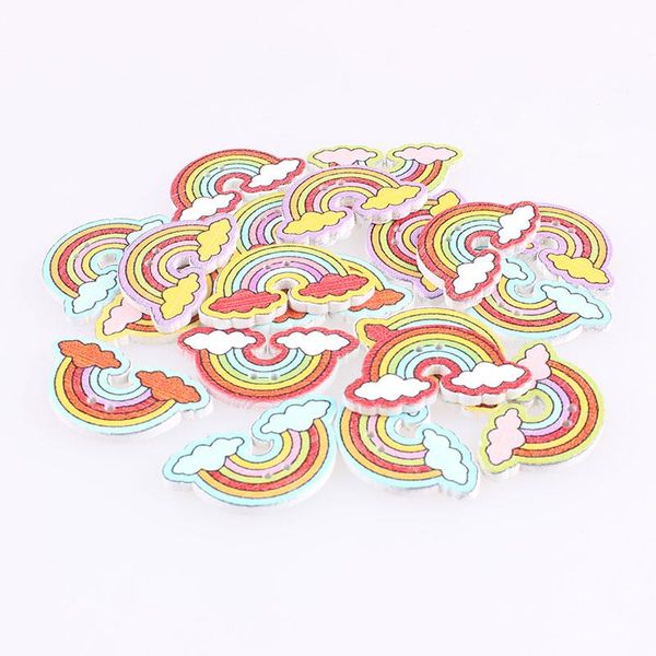 

радуга 2hole деревянные кнопки для scrapbooking crafts diy младенца детская одежда швейные аксессуары украшение кнопки 100шт e wmtjsx