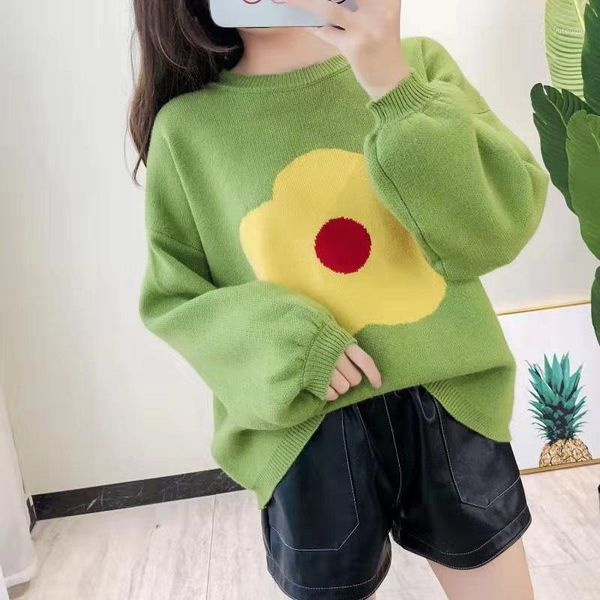 

female loose knitted pullover sweater long sleeve o-neck long sleeve plus size women pull jumper fashion printed ladies fall, White;black