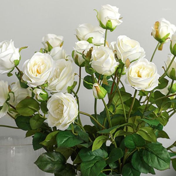 

simulation artificial flower wedding bouquet seven fork dolla rose branches fake flower wedding supplies home decoration1