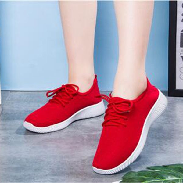 

2021 new women's breathable flying fashions, knitting socks, student track shoes, shoes. s2qo, Black