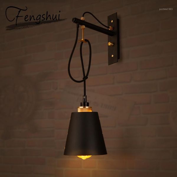 

vintage iron led wall lamps industrial sconces bedroom light fixture bedside bar restaurant cafe loft decor corridor wall light1