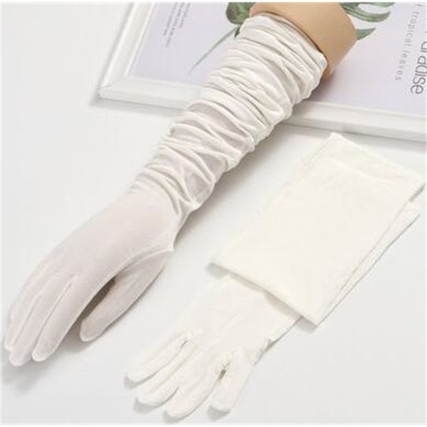 

women' spring summer sunscreen long modal cotton gloves female summer uv protection touch screen long gloves 60cm r876 201021, Blue;gray