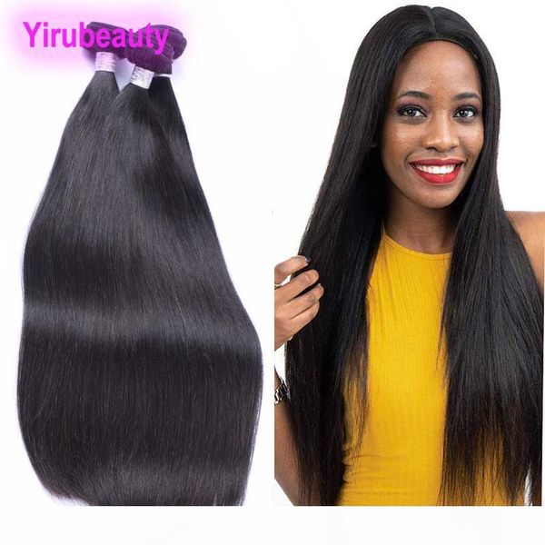 

brazilian human virgin hair straight 30inch to 40inch wholesale long hair bundles 2 pieces lot straight double wefts human hair weaves, Black