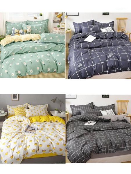 

double-sided bed cover simple style bedding cover quilt pillowcase bed sheet set of 41