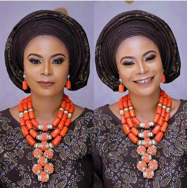 

Luxury African Wedding Bridal Coral Jewelry Sets Women Costume Jewelry Sets Big Coral Bead Necklace Set Free Shipping CNR801, Silver