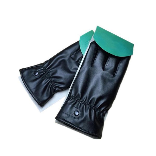

leather women men fashion gloves winter plus coral velvet warm gloves driving touch phone screen sqcfpl, Black