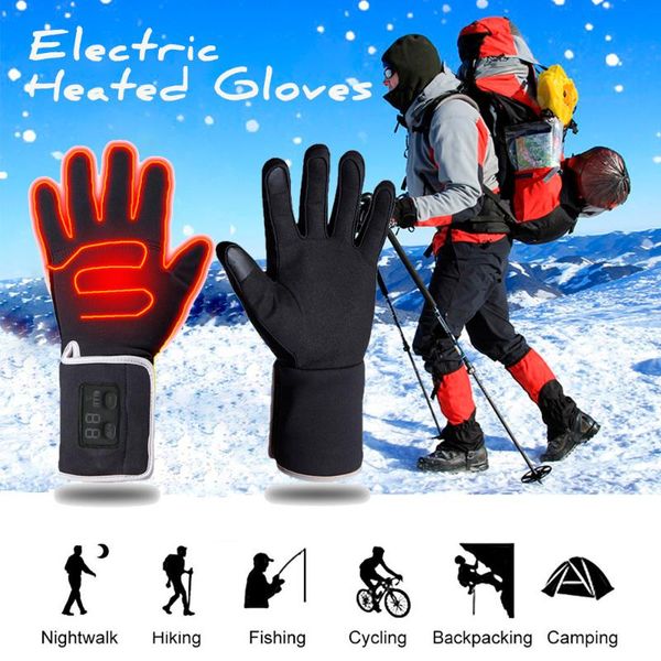

ski gloves smart electric heating 2200mah lithium battery 5 fingers and hand back touch screen fishing hunting