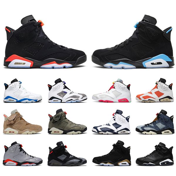

6 6s hare flint men basketball shoes jumpman6s tinker british khaki gatorade unc sport blue sport sneakers mens trainer, Black