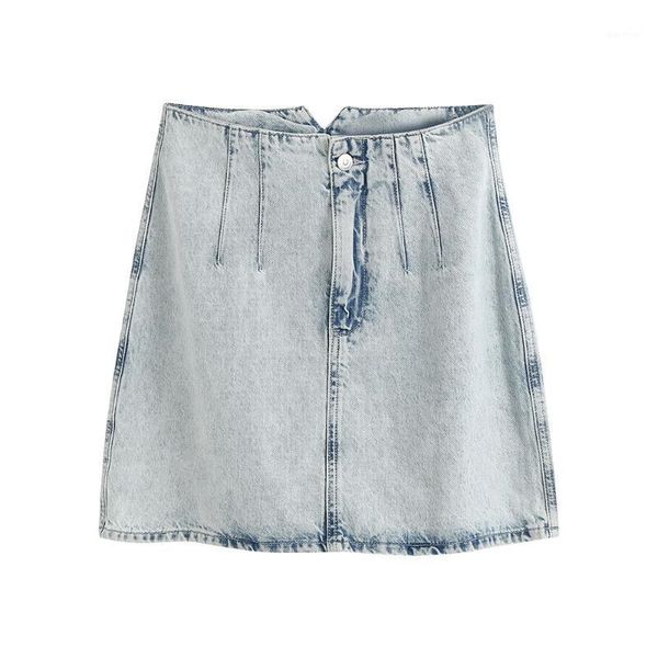 

2020 summer women's new retro high waist casual wild was thin a word bag hip denim skirt1, Black