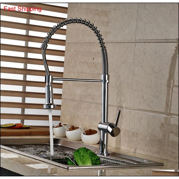 

wholesale and retail 22" tall chrome brass kitchen faucet swivel spout vessel sink mixer ta qylgjc packing2010