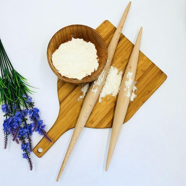 

rolling pins & pastry boards double tip professional fine polished wood pasta dumpling skin pin 32 cm wooden mzl248