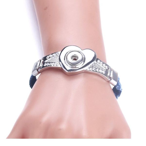 

heart snap bracelets bangles crystal metal bracelets charms for women fit 12mm snaps button jewe bbypsv, Golden;silver