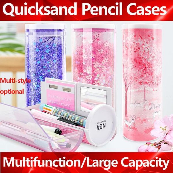 

pencil case translucent quicksand pencil cases nbx multifunction box creative cylindrical box large capacity kid1