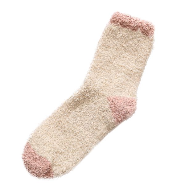 

middle tube warm home thicken sleeping socks women cotton, Black;white