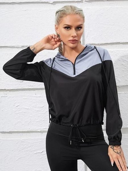 

yoga outfits fitness running jacket women long sleeve training zipper sports shirt quick dry jogging crop workout sportswear1, White;red