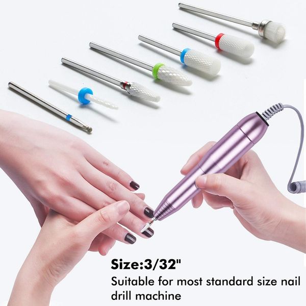 Fresa per set manicure Punte per trapano in ceramica per unghie per trapano elettrico Macchina per manicure Pedicure Mill Cutters Mais Corindone DHL