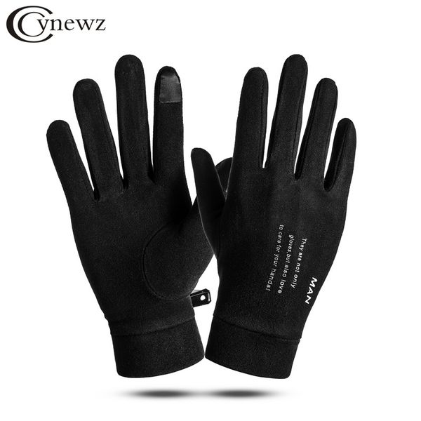 

autumn fashion men rabbit wool soft elastic touch screen full finger warm cycling driving business gloves for male winter, Blue;gray