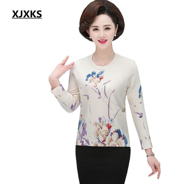 

women's sweaters xjxks 2021 spring pring sweater women knitted shirt long sleeves loose pullover plus size wool jumper, White;black