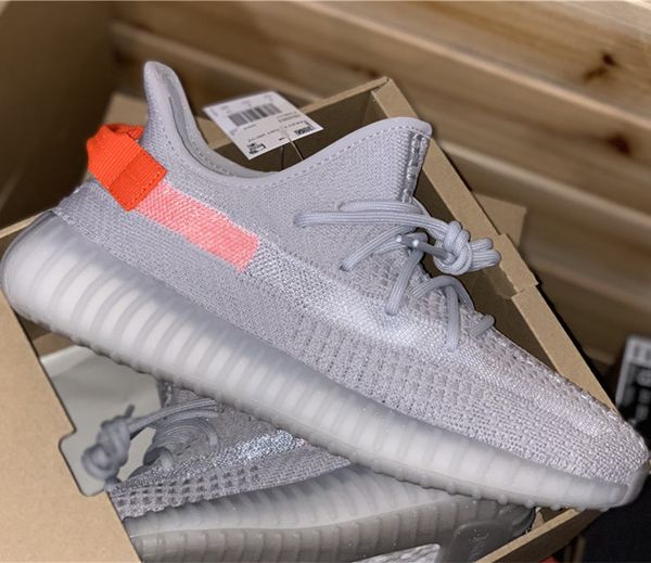 

kanye west men women running shoes abez asriel israfil tail light cinder reflective black static sport sneakers size36-48