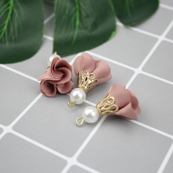 

40pc chiffon cloth pearl flower tassels jewelry diy craft supplies fringe bracelet necklace earring accessories mini tassel h jlllxo