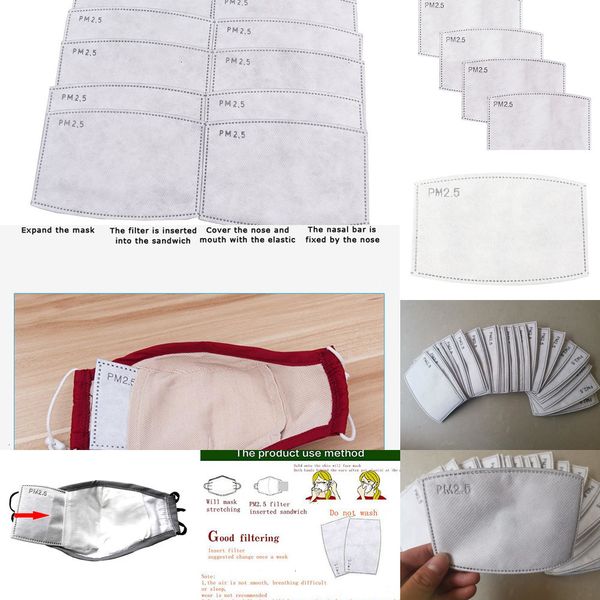 

5 layers protective activated carbon pm2.5 filter media insert mat for mouth anti dust mask ljj xwts