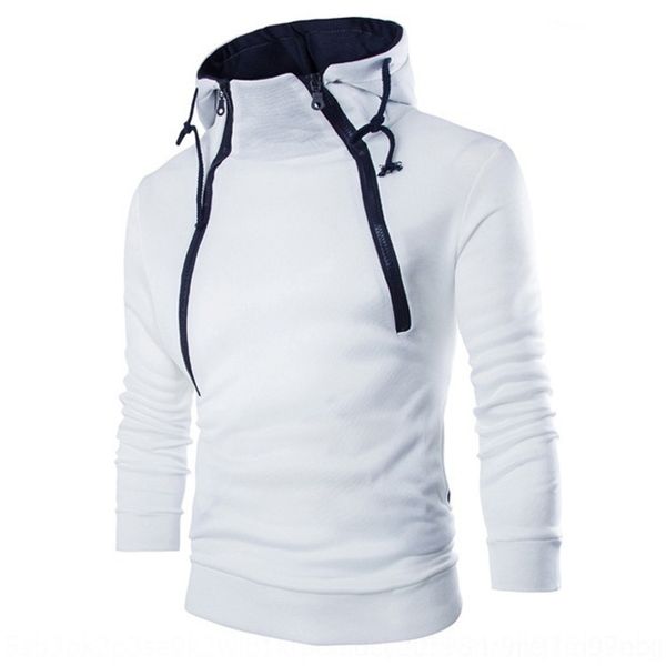 

o4hrd fashion brand double sweater spring and autumn size fashion placket coat zipper cardigan contrast color european new hooded sweater me, Black