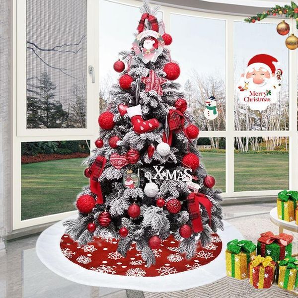 

christmas decorations 1pc dia 101cm red silver cartoon snowflake merry tree skirts gift home year decor skirt1