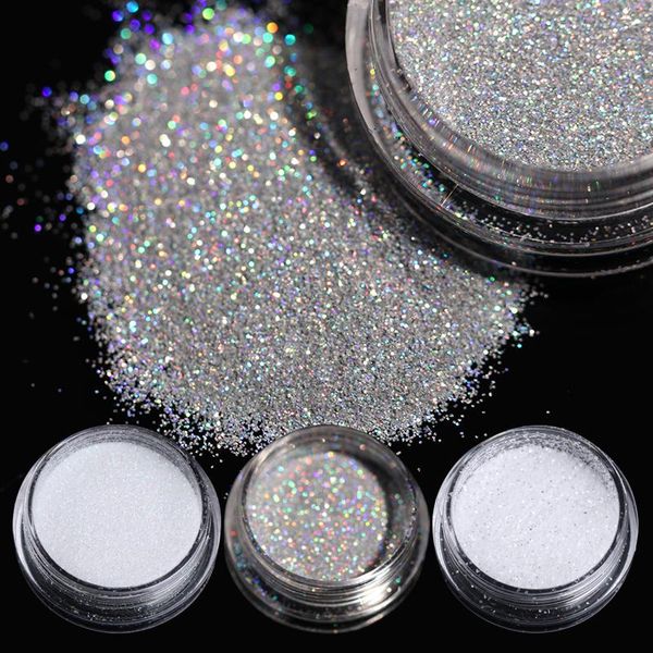 

nail glitter 1pcs gradient shiny powder laser sparkly art chrome pigment silver diy decoration, Silver;gold
