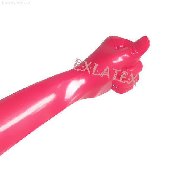 

wrist mixed pink short toe latex rubber gloves fetish costume mittens 201207