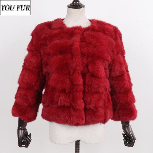

2020 winter real fur coat women warm 100% genuine fur jacket russia lady natural soft overcoat1, Black