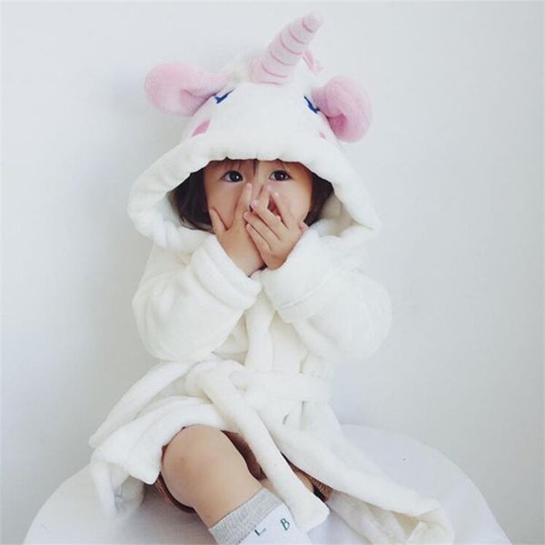 

mother & kids winter bathrobes white unicorn robe for family children sleepwear robe girls winter warm bathrobe clothes y200713, Blue
