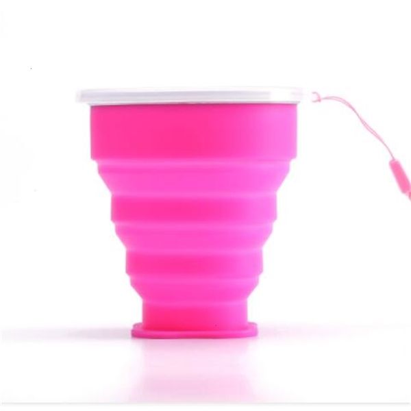 

retractable telescopic collapsible 200ml folding cup silicone candy outdoor camping travel tableware foldable wine glass epacket 5 nyvc8