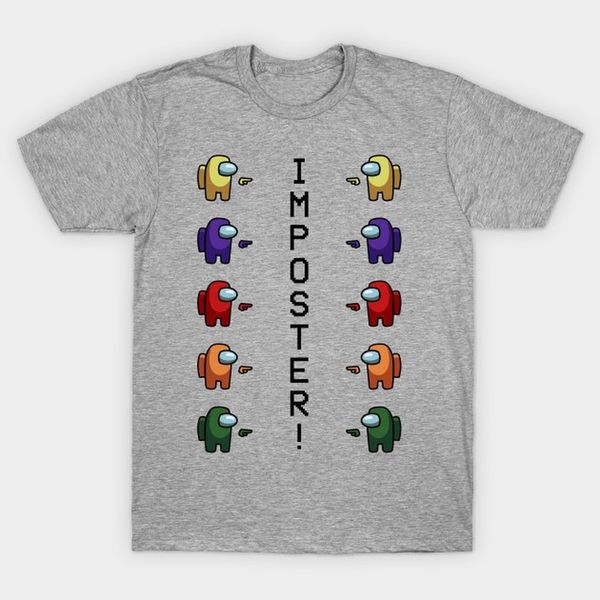 

2021 new among us game fun cartoon printing short-sleeved t-shirt loose wish for men and women, White;black