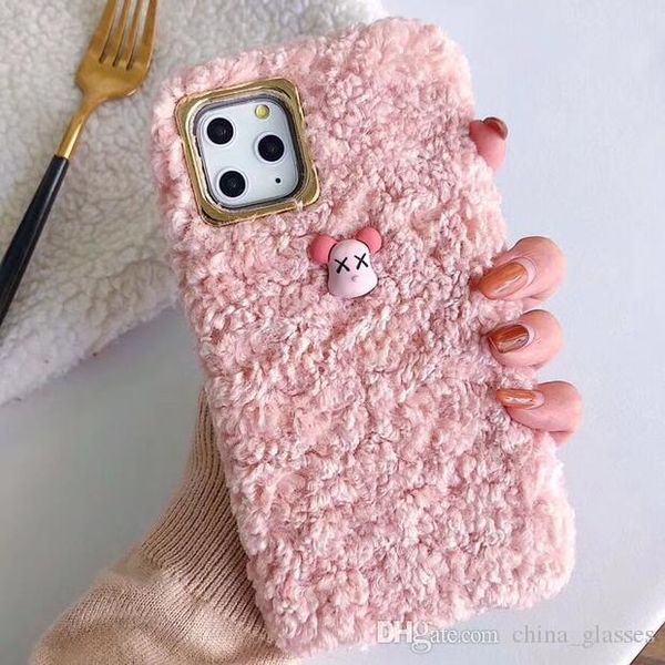 

1pcs creative cartoon doll plush phone case for iphone 6s 7 8 xr xs 11 pro max plus shatter-resistant protective case