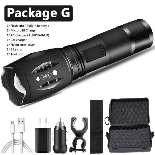 

xm l2 u3 светодиодный фонарик встроенные 18650 масштабируемого факел лампа ударопрочного power bank жестких луковицы usb аккумуляторной ligh