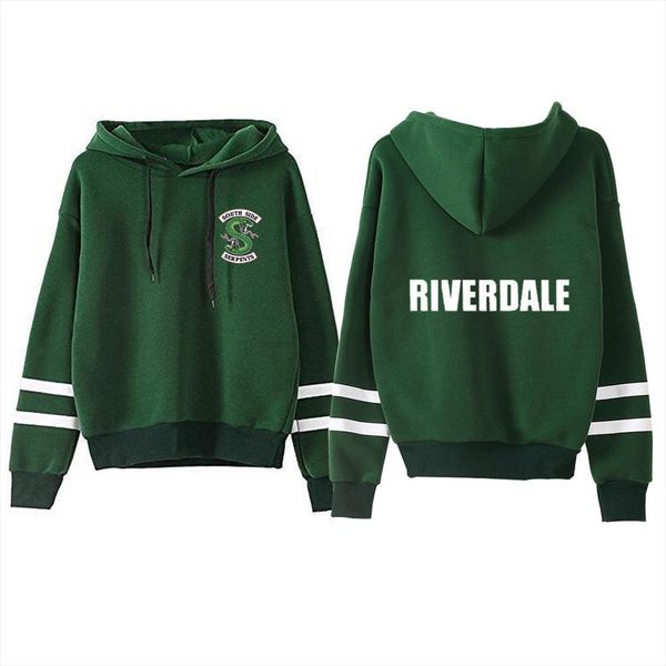 

riverdale hoodie sweatshirts plus size south side serpents streetwear spring hoodies men women hooded pullover tracksuit, Black