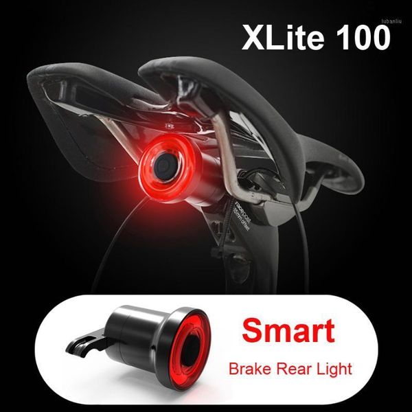 

bike lights xlite100 smart cycle rear lamp w/ braking light auto/manual control up to 50hrs burning time alloy housing usb charge light1