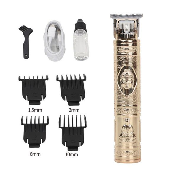 

1set professional barber electric hair clipper usb rechargeable men hair beard trimmer metal hairdresser grooming kit